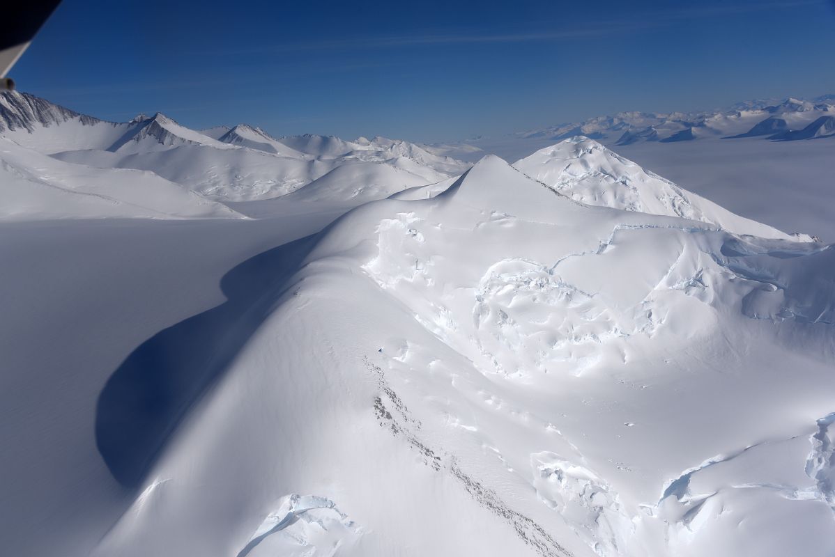 08C Final Approach To Mount Vinson Base Camp With Branscomb Glacier, Mount Slaughter, Mount Atkinson, Hodges Knoll, Klenova Peak